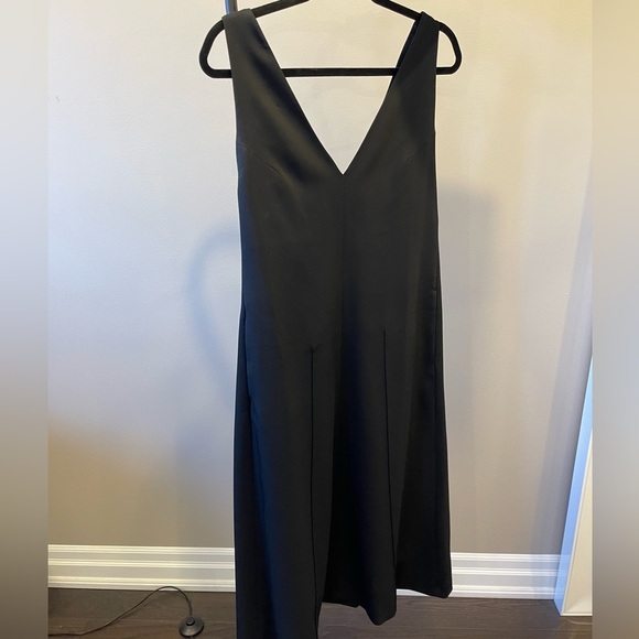 V neck Midi Dress with Straps BLACK size M - Picture 6 of 10